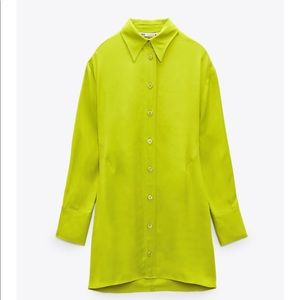 SATIN EFFECT SHIRT DRESS NWT